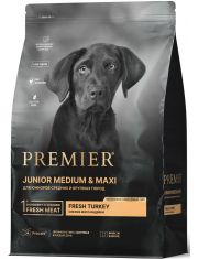 Корм сухой для собак Premier Dog Turkey JUNIOR Medium&Maxi Свежее мясо индейки (юниоров средних и крупных пород)