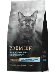 Корм сухой для кошек Premier Cat Salmon&Turkey STERILISED Свежее филе лосося с индейкой