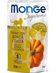 Влажный корм для кошек Monge Supreme Sterilized Cat стерилизованных Тунец с киноа и тыквой