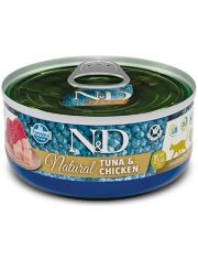 Консервы для кошек Farmina N&D NATURAL Tuna & Chicken с тунцом и курицей