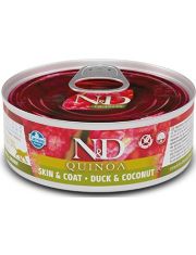 Консервы для кошек Farmina N&D QUINOA Duck&Coconut Skin&Coat с уткой, киноа и кокосом, беззерновые, здоровье кожи и шерсти