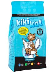 Бентонитовый наполнитель для кошачьего туалета "KikiKat" супер-белый комкующийся "Активированный уголь" 