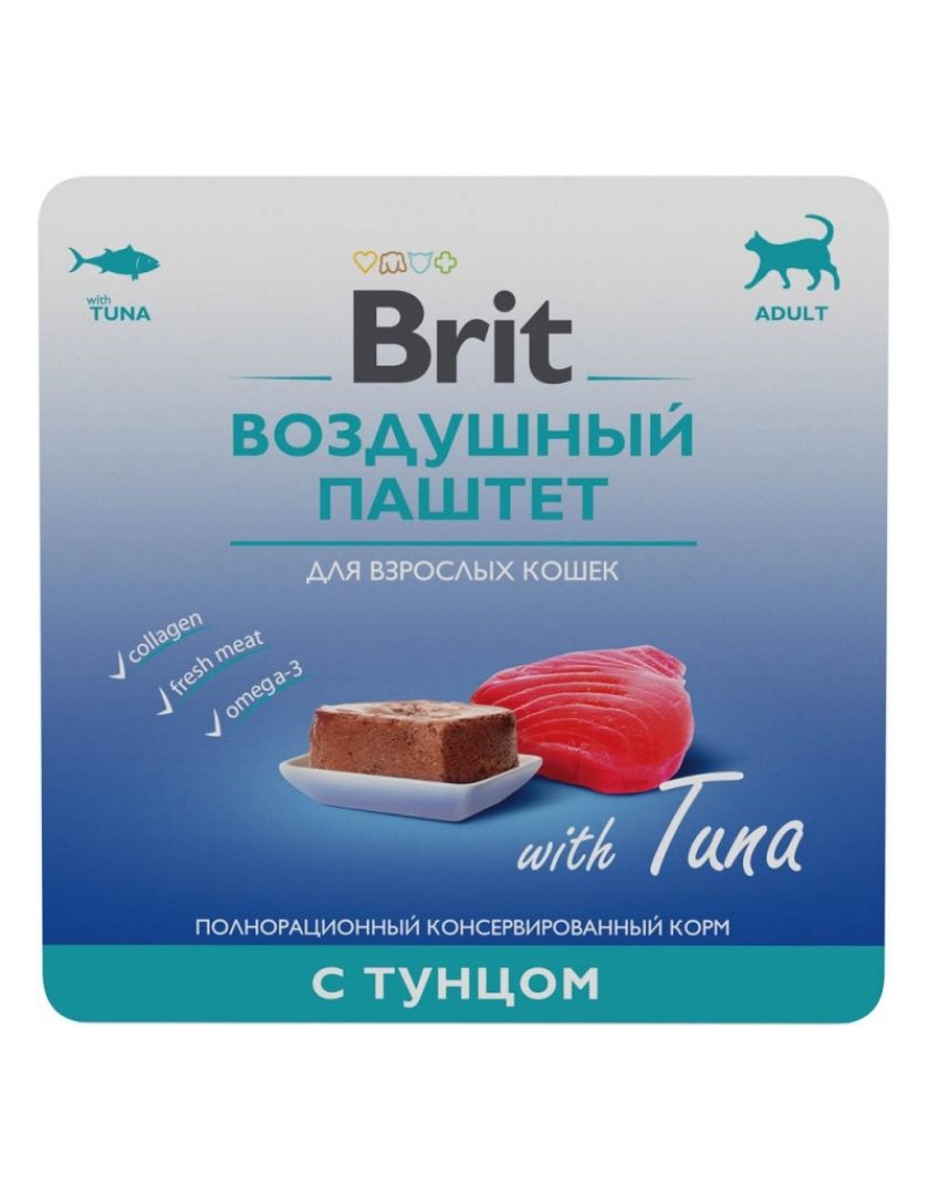 Консервы для кошек Brit Premium Воздушный паштет с тунцом в Санкт ...