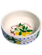 Миска для животных Mr.Kranch из фарфора "Лимоны", белая