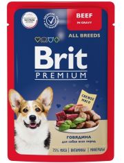 Влажный корм для собак всех пород Brit Premium Говядина в соусе