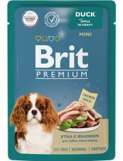 Влажный корм для собак мини пород Brit Premium Утка с яблоком в соусе