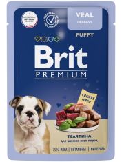 Влажный корм для щенков всех пород Brit Premium Телятина в соусе
