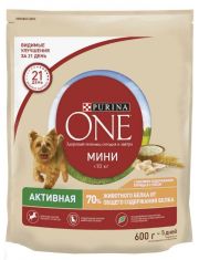 Сухой корм Purina ONE® для собак мелких пород с активным образом жизни, с высоким содержанием курицы и с рисом