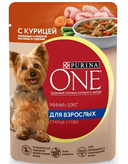 Влажный корм Purina ONE Мини для взрослых собак мелких пород старше 1 ...