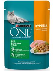 Влажный корм Purina ONE® для домашних кошек, с курицей и морковью