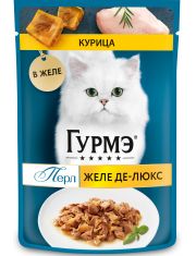 Влажный корм для кошек Гурмэ® Перл Желе Де-Люкс Курица в роскошном желе