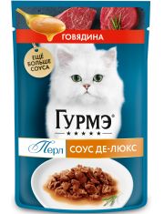 Влажный корм для кошек Гурмэ® Перл Соус Де-люкс Говядина в роскошном соусе