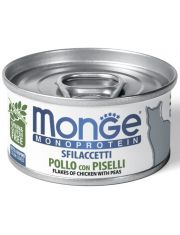 Консервы для кошек Monge Monoprotein Мясные хлопья из курицы с горошком