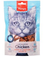 Лакомство для кошек Wanpy Cat «сердечки» из курицы с треской