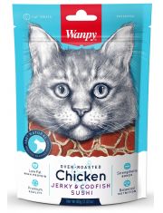 Лакомство для кошек Wanpy Cat «Суши» из курицы с треской