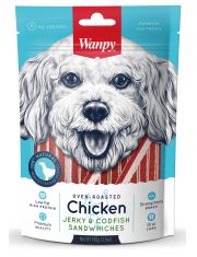 Wanpy Dog Лакомство для собак курица с треской в форме сэндвича