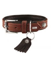 Ошейник для собак Hunter Cody кожа бизона, коньячный/темно коричневый
