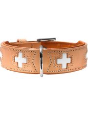 Ошейник для собак Hunter Swiss кожа, бежевый