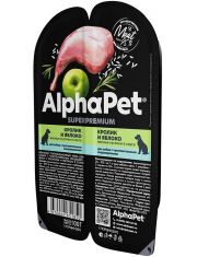 Влажный корм для собак AlphaPet Superpremium Кролик и яблоко