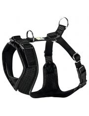 Шлейка для собак Hunter Manoa Manoa M 44-55 см из сетчатого текстиля, черная