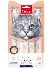 Wanpy Cat Лакомство для кошек «нежное пюре» из тунца и лосося