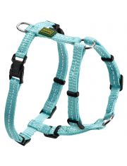 Шлейка для собак Hunter Tripoli светоотражающая, нейлон, голубая