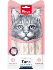 Wanpy Cat Лакомство для кошек «нежное пюре» из тунца и креветок