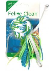 Feline Clean игрушка для кошек Dental Мячик из каната, ленты и перья