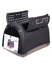 Переноска для кошек и собак IMAC Linus Cabrio пластиковая, антрацит