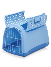 Переноска для кошек и собак IMAC Linus Cabrio пластиковая, нежно-голубой