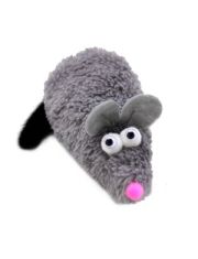 Игрушка для кошек GoSi Мышка-пищалка с хвостом из натуральной норки