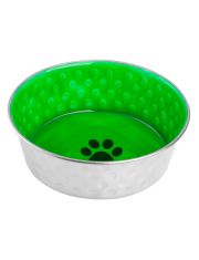 Миска металлическая Mr.Kranch Candy  с керамическим покрытием, нескользящее основание, зеленая