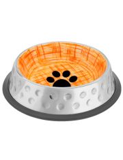 Миска металлическая Mr.Kranch Candy с керамическим покрытием нескользящее основание, оранжевая