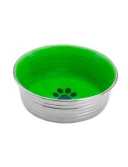 Миска металлическая Mr.Kranch Cyclo с керамическим покрытием нескользящее основание, зеленая