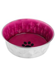 Миска металлическая Mr.Kranch Daimond с керамическим покрытием,нескользящее основание, пурпурная