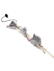 Удочка-дразнилка для кошек GoSi Мышиная семейка, искусственный мех