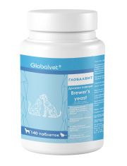 Пивные дрожжи для кошек и собак GlobalVet Глобалвит Brewer's yeast с чесноком и биотином 140 таб