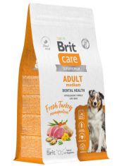 Сухой корм для собак средних пород Brit Care Dog Adult M Dental Health  Индейка