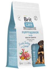 Сухой корм для щенков крупных пород Brit Care Dog Puppy&Junior L Healthy Growth Индейка и ягненок