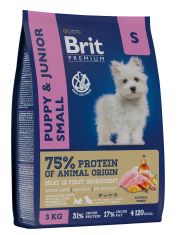 Сухой корм для щенков мелких пород Brit Premium Dog Puppy and Junior Small Курица