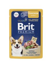 Влажный корм для собак Brit Premium Курица в соусе