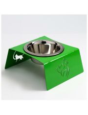 Миска на подставке для животных Данко Собака/узор вогнутые края 180 мл, D-12 см, h-8 см