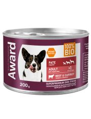 Консервы для собак AWARD в виде паштета из говядины с морковью