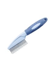Расческа-гребень PetStar для животных разнозубая с металлическими зубьями, синяя