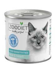 Консервы для кошек Vet  Zoodiet диетические  с чувствительным пищеварением, с телятиной и сердцем