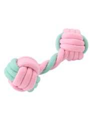Игрушка для собак Mr.Kranch  Гантель из каната, розовая с голубым