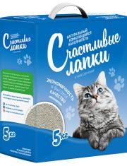 Комкующийся наполнитель Счастливые лапки (коробка)