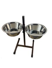 Стойка для животных Данко разборная с фиксатором и двумя мисками