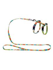 Шлейка для кошек и собак Hunter Smart Stripes нейлон, разноцветная