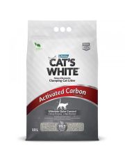 Наполнитель для кошачьего туалета Cat's White Activated Carbon минеральный, комкующийся, с активированным углем